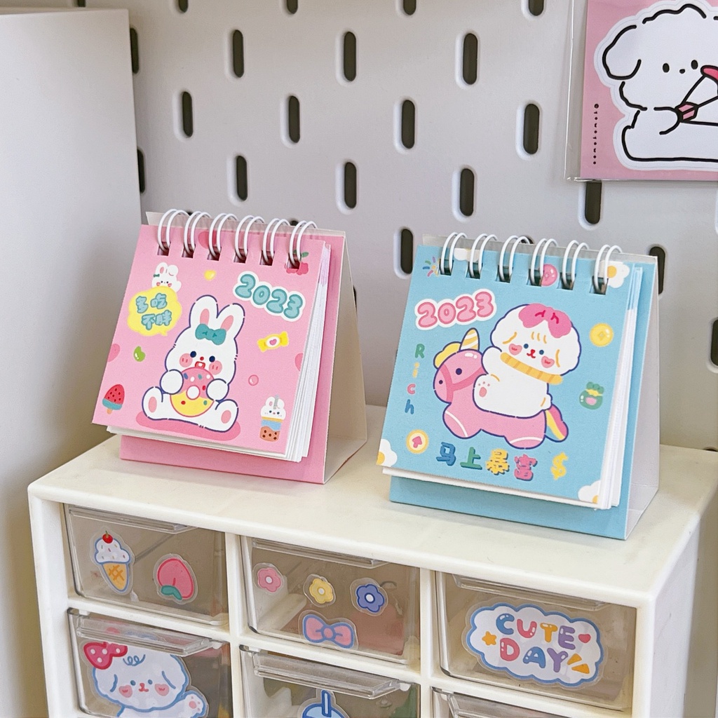 Lịch Để Bàn Mini Năm 2023 Họa Tiết Hoạt Hình Dễ Thương YOS