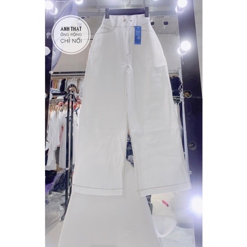 Quần Kaki Chỉ Nổi Form Rộng-Cullotes Dáng Suông Unisex Phong Cách Ullzang Hàn Quốc( Hàng Sẵn, Ảnh Thật)