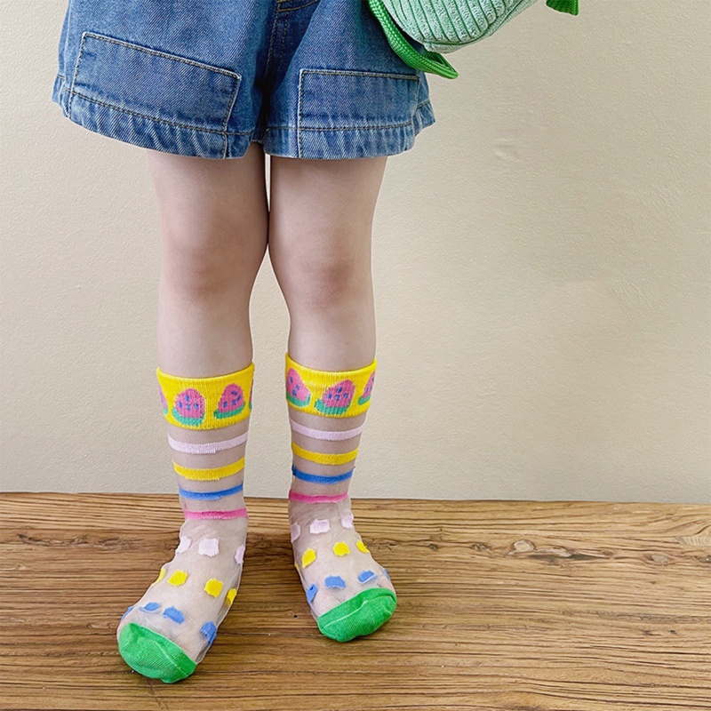 Set 3 Đôi Vớ Siêu Mỏng Phối Lưới Trong Suốt Thời Trang Mùa Hè Cho Bé Trai Và Gái