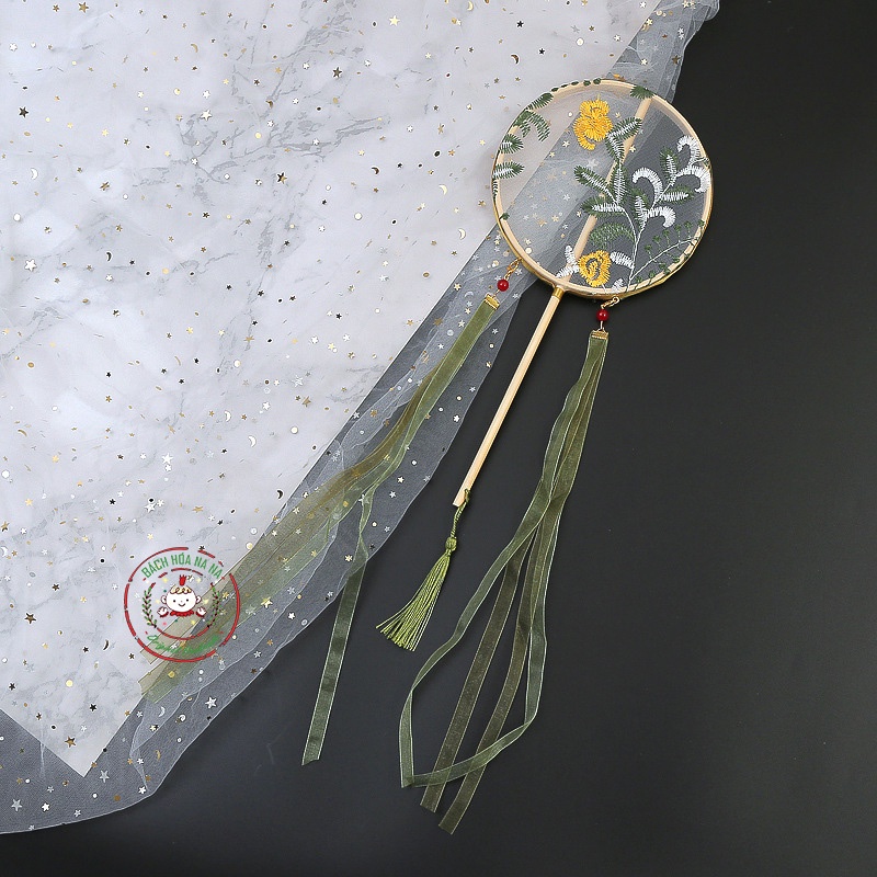 Thêu tay DIY Handmade kit nguyên liệu thêu quạt Cưới quạt thêu tay, phụ kiện chụp ảnh, trang trí - Bách hóa na na