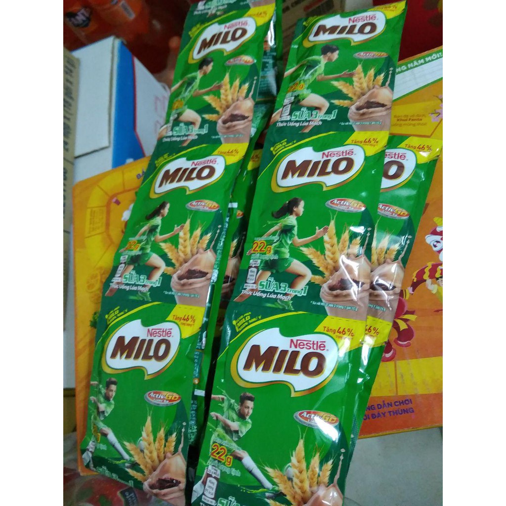 Dây 10 gói sữa Milo Active Go lúa mạch