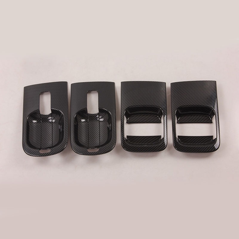 Set 6 Ốp Bọc Tay Nắm Cửa Xe Hơi Hyundai Grand Starex H1 I800 2018-2020 Bằng ABS Họa Tiết Sợi Carbon