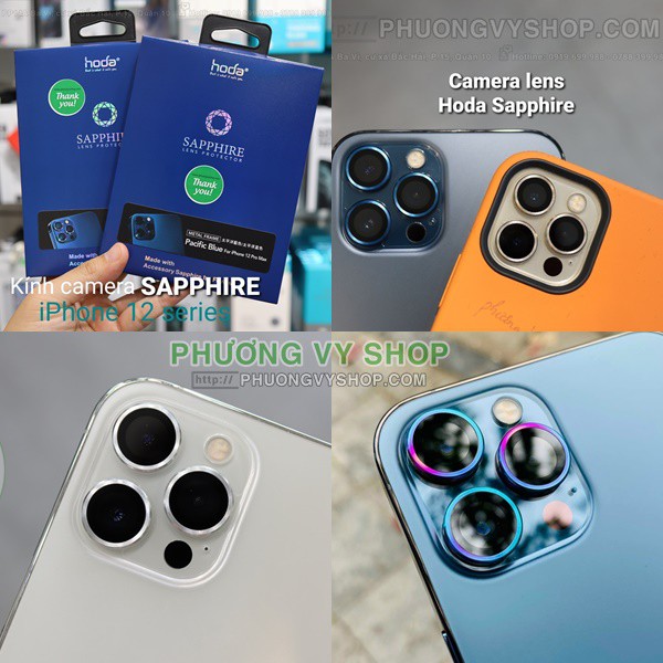 [Tặng túi chống nước UAG] Lens camera Hoda Sapphire iPhone 14 sereis, iPhone 13 series, ZFold3, S22 Ultra