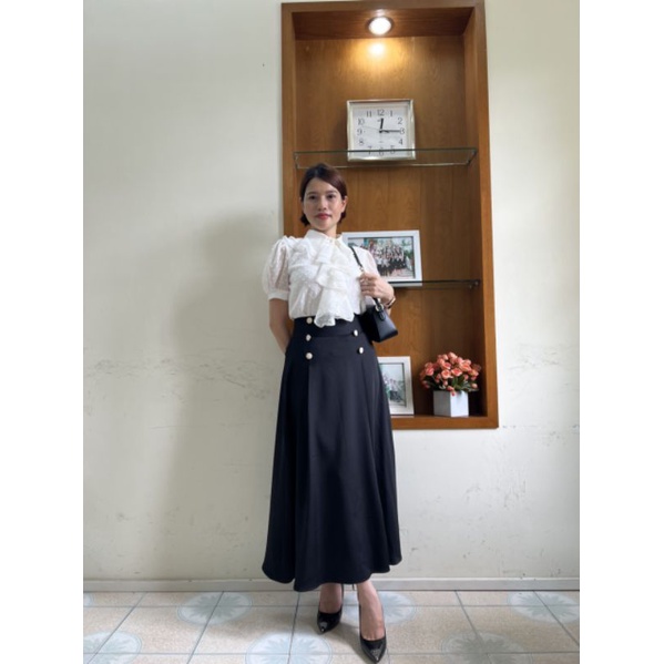Chân váy dài 2 hàng khuy phong cách hàn xẻng mã CV10