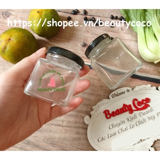 Lọ Thủy Tinh Vuông Nắp Thiếc 50ml Đựng Thực Phẩm Gia Vị