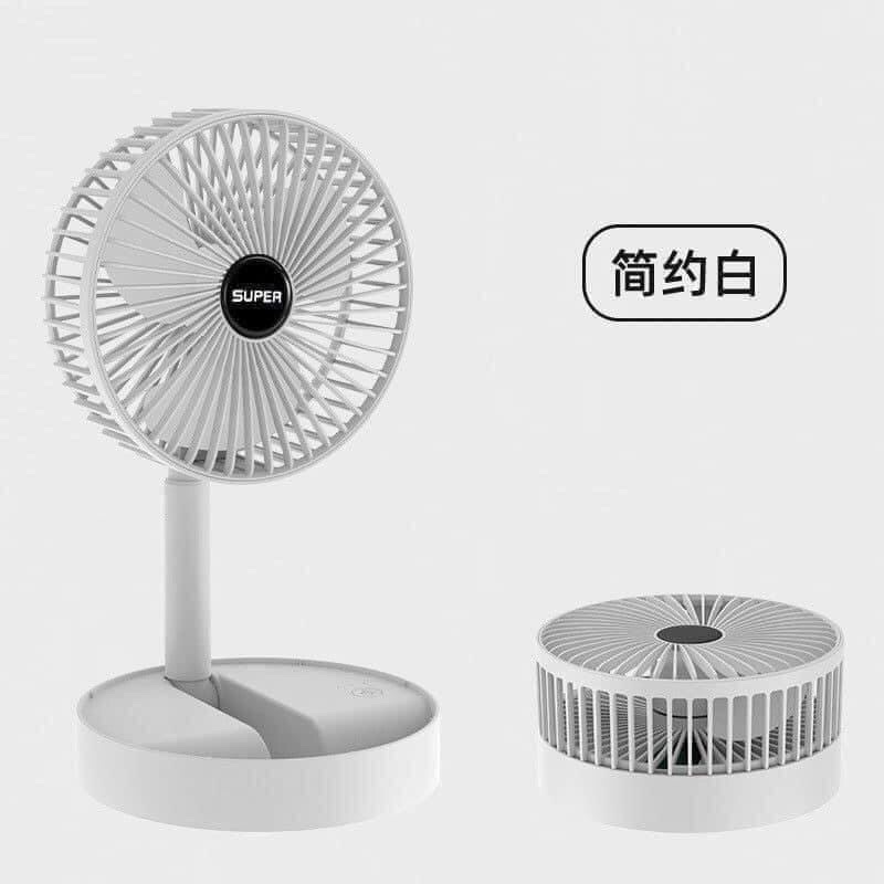 Quạt Super Tích Điện Để Bàn Mini Gấp Gọn Tiện Dụng 3 Cấp Độ Gió Siêu Bền Cáp Sạc USB Tiện Lợi