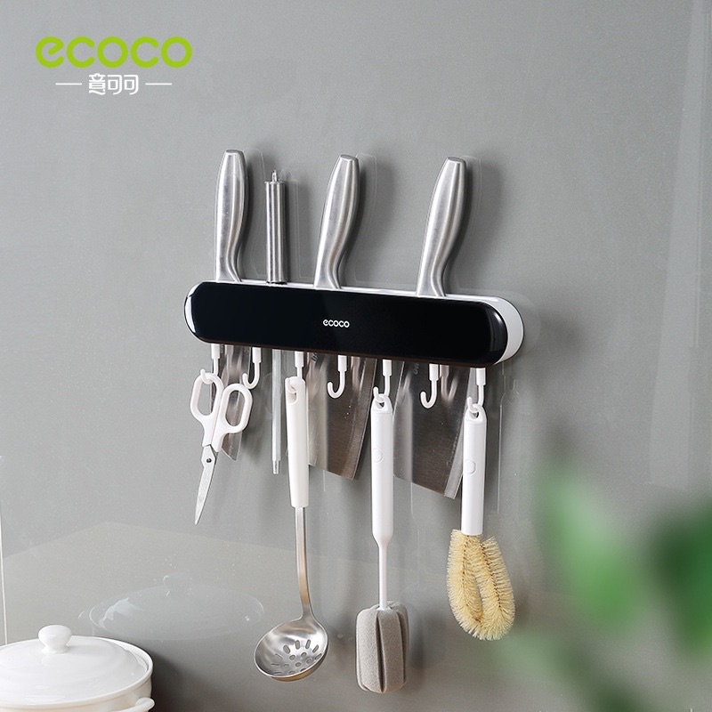 Kệ nhà bếp đa năng ECOCO kèm gài dao thanh treo khăn móc treo đa năng cao cấp. 2027.  2028