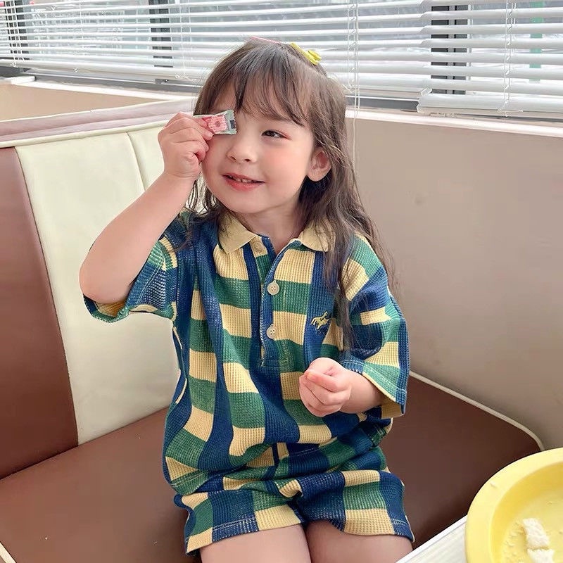 Bộ Áo Thun Tay Ngắn Và Quần Short Thời Trang Mùa Hè Dễ Thương Dành Cho Bé Trai Và Bé Gái