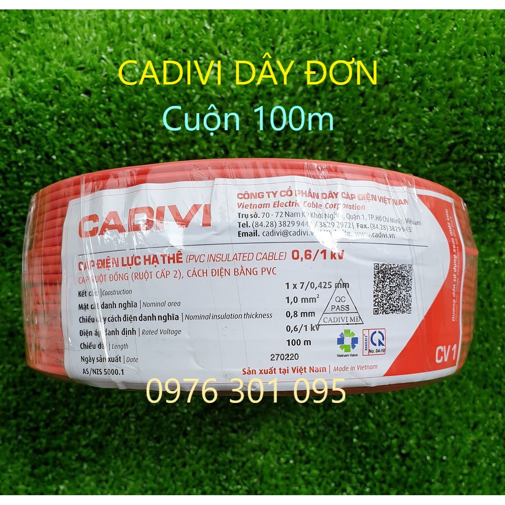 [Bán lẻ 1 mét] Dây Điện Đơn CADIVI CDV 1.0 / 1.5 / 2.0 / 2.5