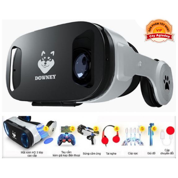 Kính thực tế ảo Downey UGP (Sói bạc) và Bộ phụ kiện AR VR Chơi game Xem Phim thỏa thích - Agiadep