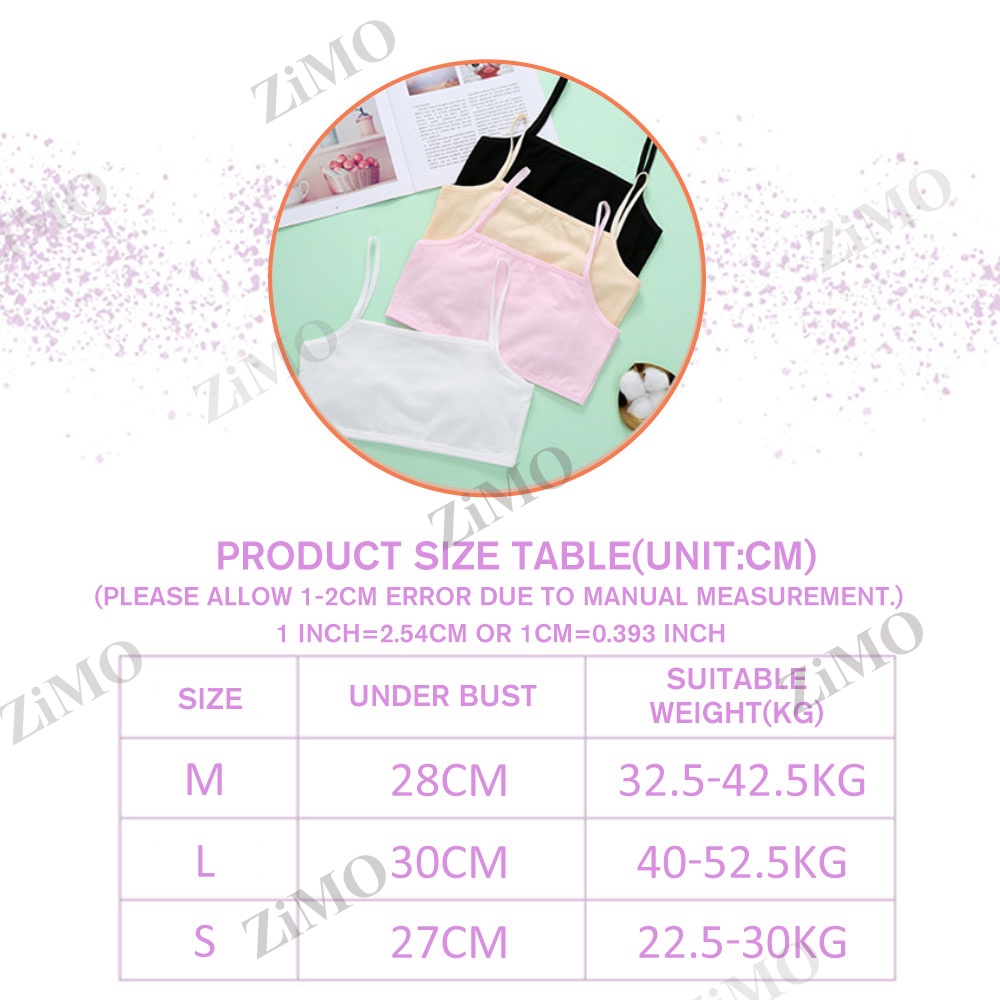 Zimo Áo Lót Hai Dây Bằng Cotton Một Lớp Dành Cho Bé Gái Tập Luyện