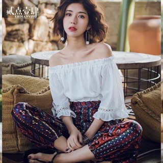 Áo trễ vai croptop