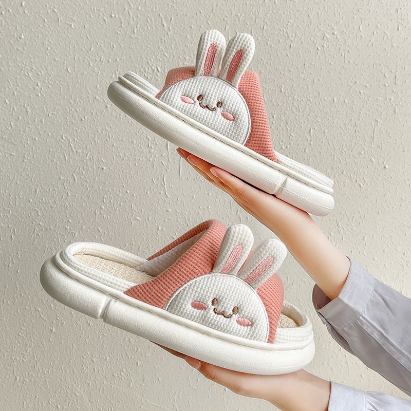 Dép lê nữ họa tiết Thỏ 🐰 Mẫu dép bông hình thú cao cấp SIÊU SANG cho các nàng MSP 88s thỏ