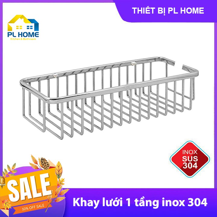 Kệ phòng tắm 1 tầng inox 304, Phụ kiện phòng tắm cao cấp, khay lưới xà phòng