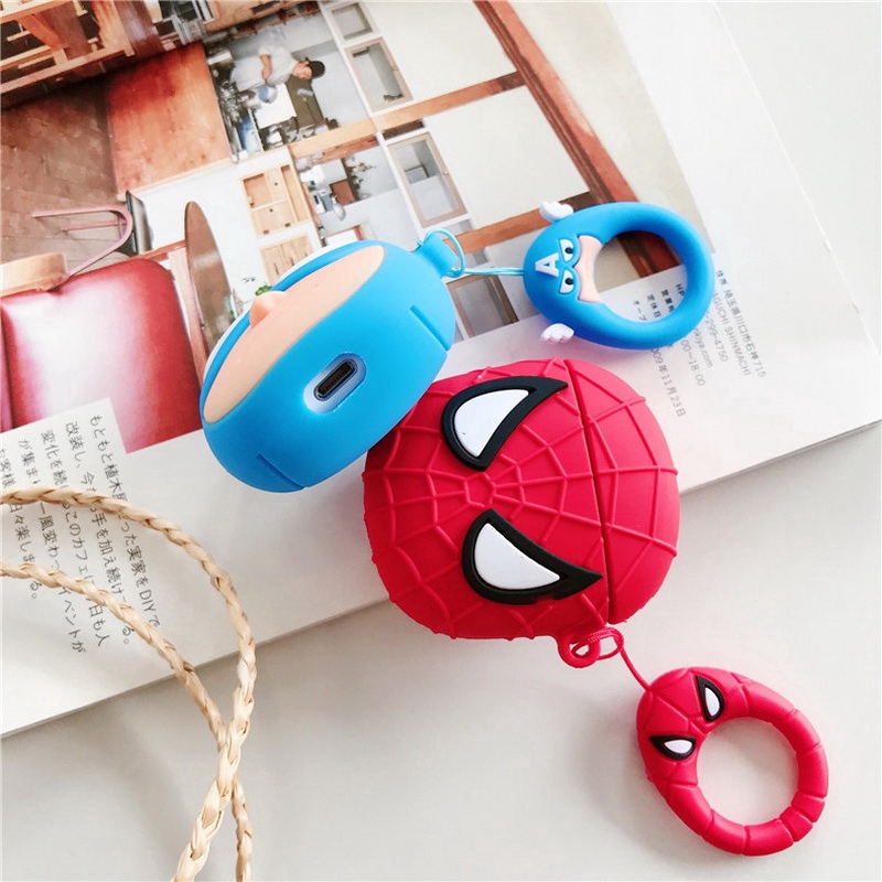 Vỏ bọc bảo vệ hộp đựng tai nghe Apple Airpods 1 2 hình Batman American Captain Spiderman Venom dễ thương