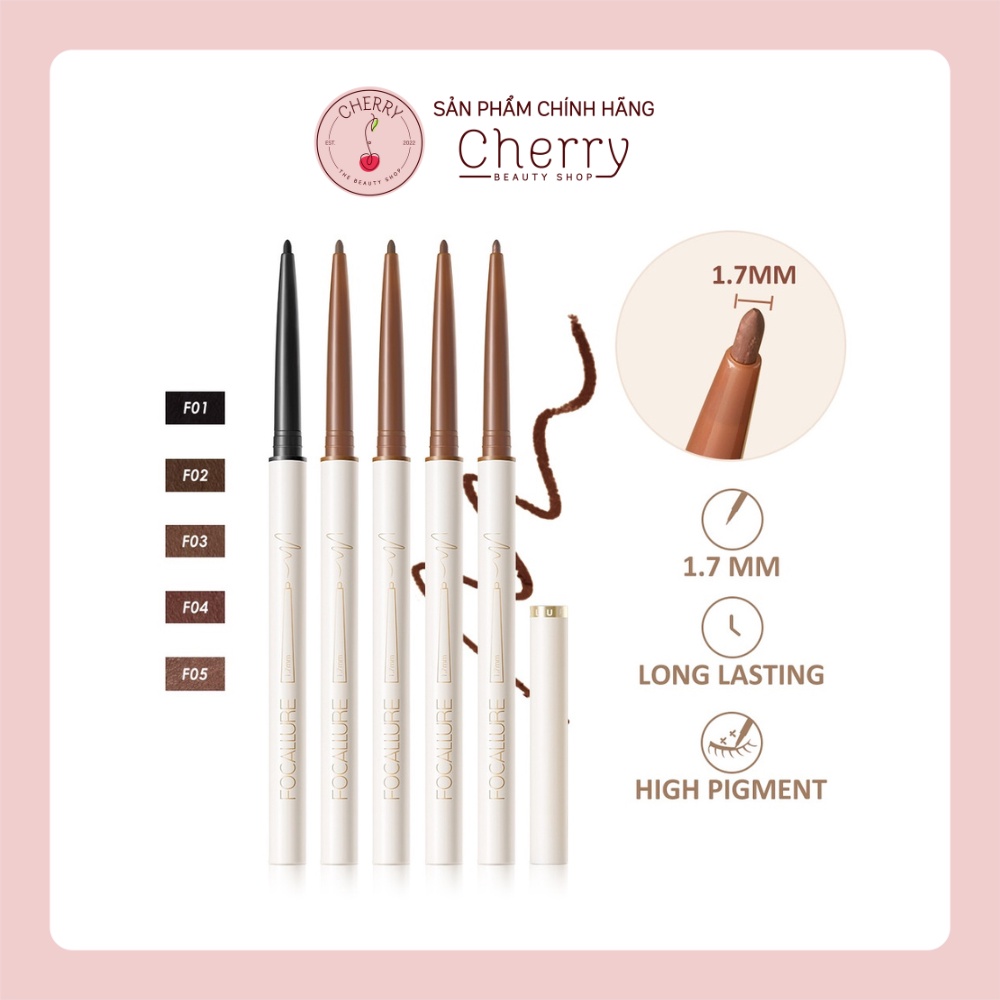 Bút chì kẻ mắt Focallure đầu mảnh 1.7mm chống thấm nước lâu trôi 1g