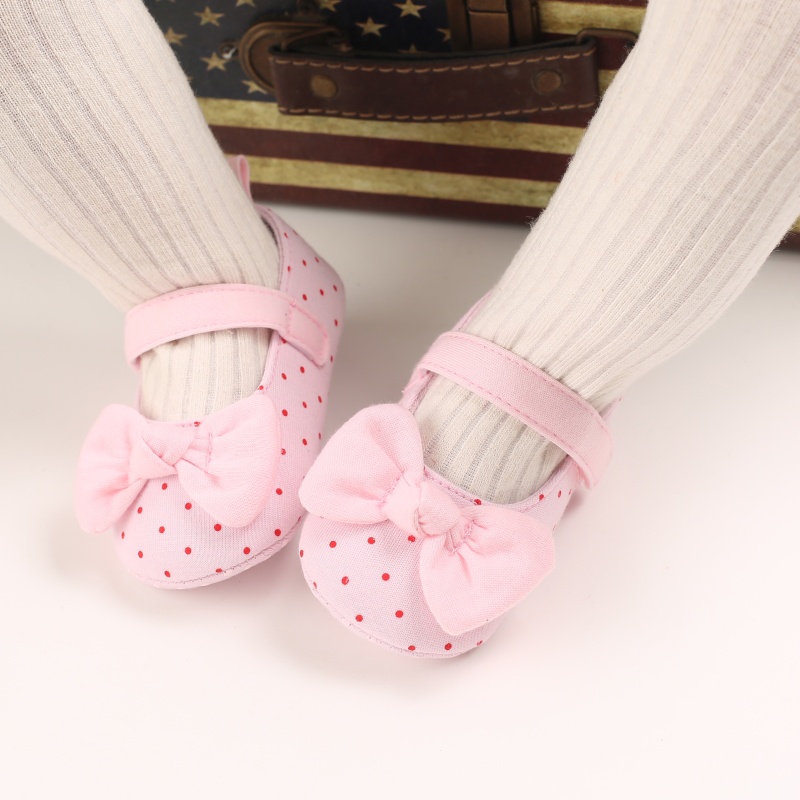 Valen Sina Giày Công Chúa Đế Cotton Thắt Nơ Cho Bé Gái Sơ Sinh 0-18 Tháng Tuổi