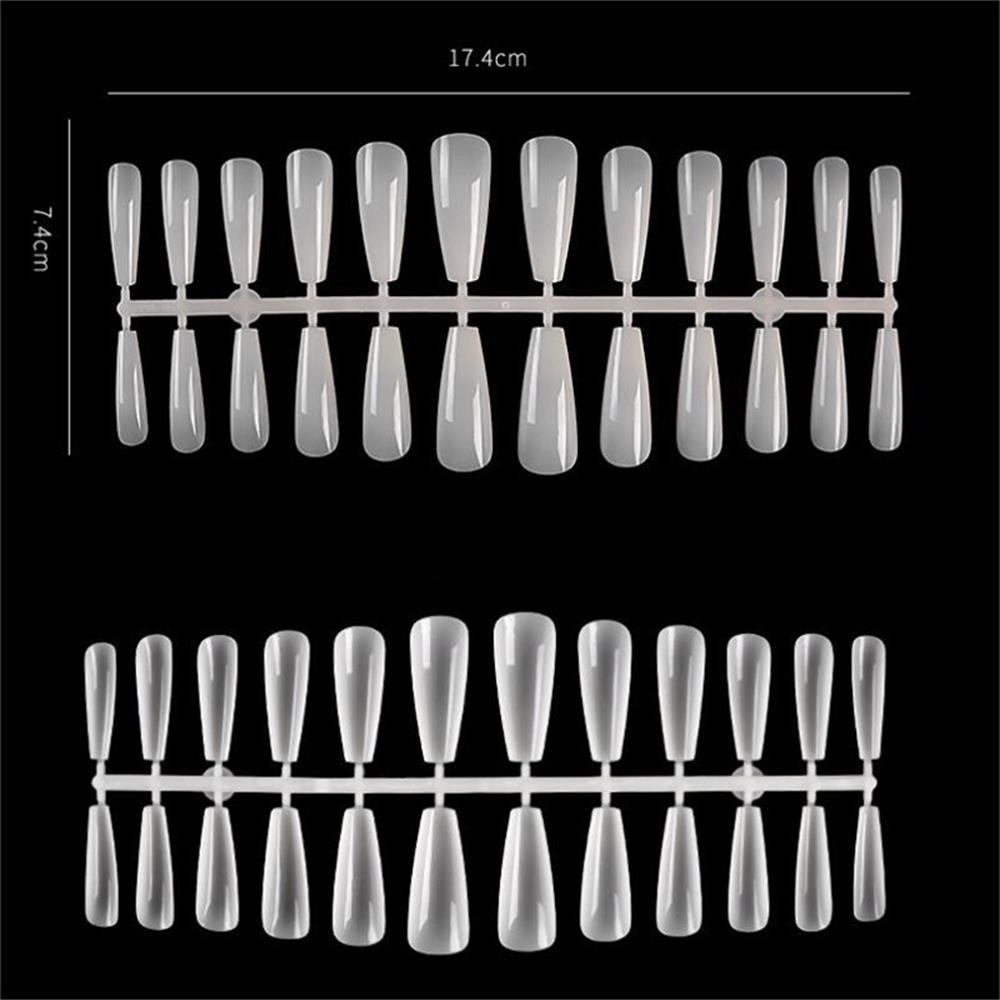 Bộ 120 Móng Tay Giả Bằng Acrylic Trong Suốt Màu Sắc Tự Nhiên