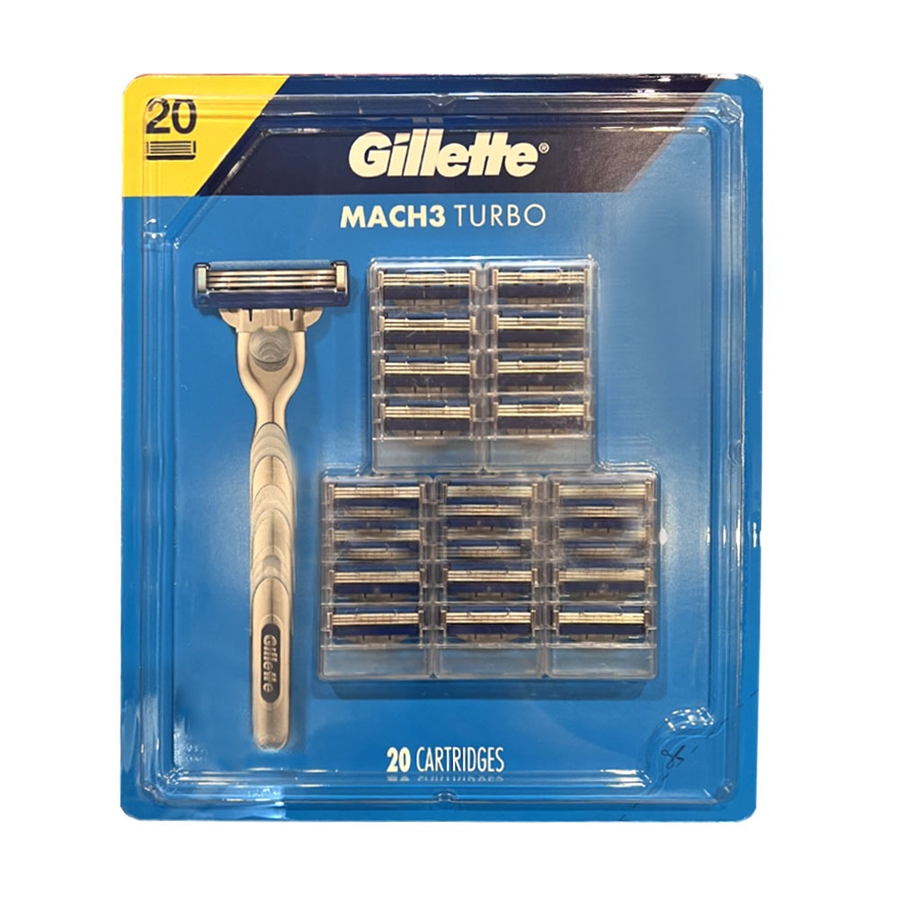 Lưỡi dao cạo râu Gillette Mach3 Turbo 20 lưỡi của Mỹ
