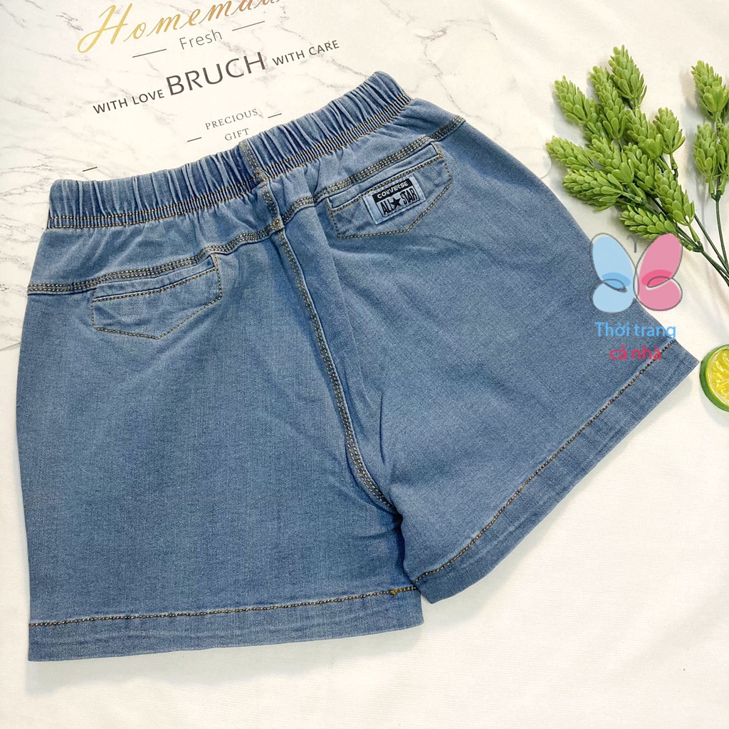 Quần đùi nữ từ 42-57kg jean dày mềm có độ giãn mạnh - hàng đẹp - lưng thun có dây rút - QU525