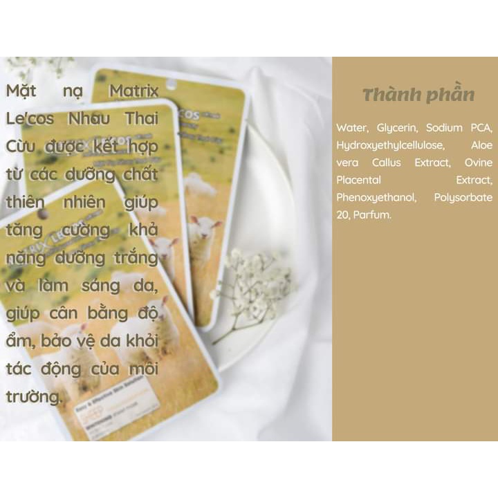 Mặt nạ NHAU THAI CỪU Matrix Lecos - Hộp 20 gói