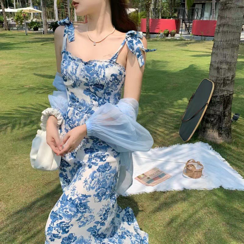 Đầm Hai Dây Dáng Dài Màu Đỏ Phong Cách Hepburn Cao Cấp Kiểu Pháp Thời Trang Mùa Hè Hàng Mới Dành Cho Bạn Nữ đầm nữ hoài thương