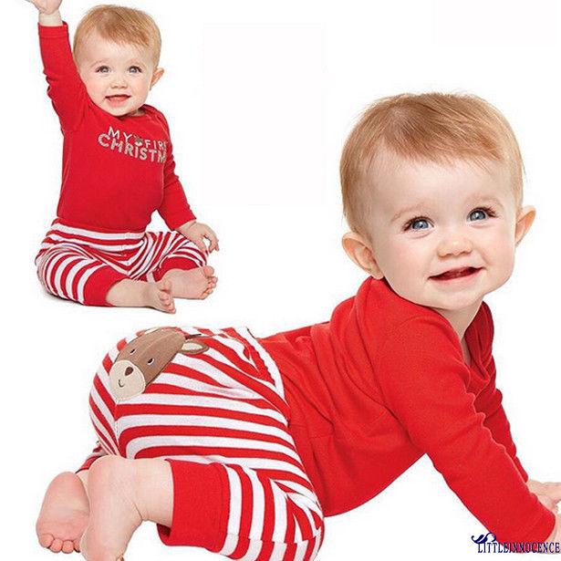 2PCS Newborn Baby Boys Girls Unisex Set Xmas Outfits Clothes