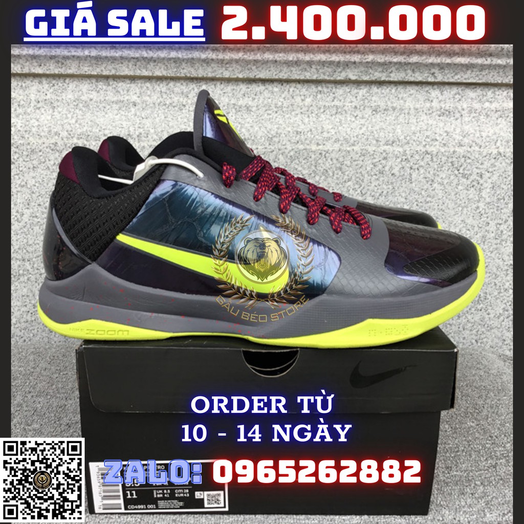 Giày Outlet Sneaker _Nike Kobe 5 Protro 2K GE Chaos Alternate PHONG CÁCH ORDER + FREESHIP ➡️ gaubeostore.shop