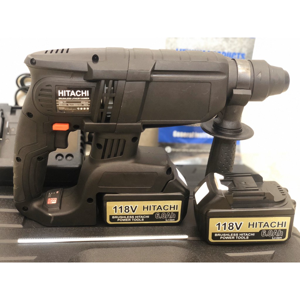 Máy khoan đục bê tông dùng pin HITACHIV 3 chức năng - pin 10 CELL - động cơ từ - máy khoan có búa - khoan pin không than