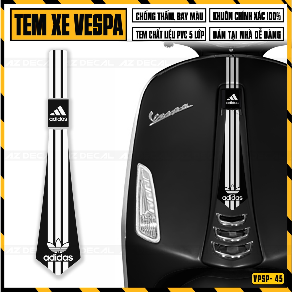Tem Vespa Sprint / Primavera Thiết Kế Cà Vạt Thương Hiệu Thời Trang | VPSP45 | Decal Hình Dán Xe Máy Vespa Dễ Dán