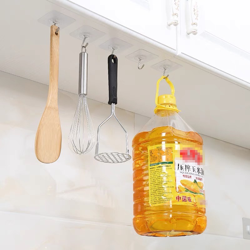 Combo 10 Móc Dán Tường Trong Suốt Siêu Dính Chịu Lực Tốt Treo Đồ, Quần Áo, Móc Treo Nhà Tắm Nhà Bếp