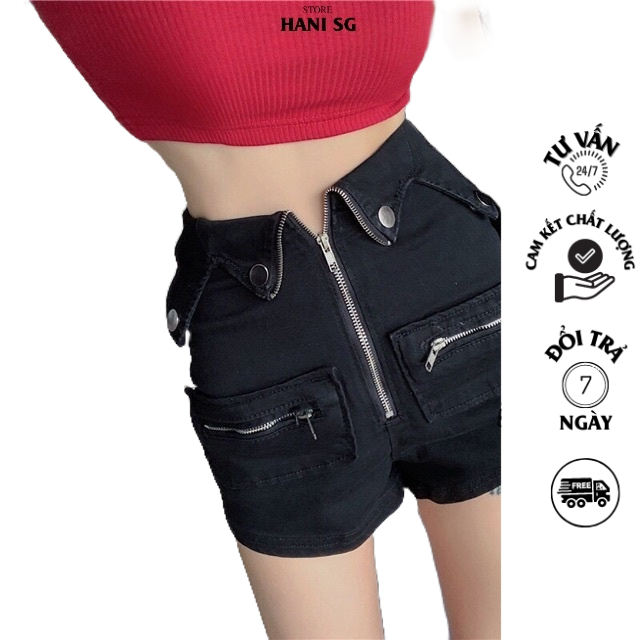 Quần shorts kaki HANi lưng cao khoá KÉO siêu hot,quần đùi kaka khóa trước NA43
