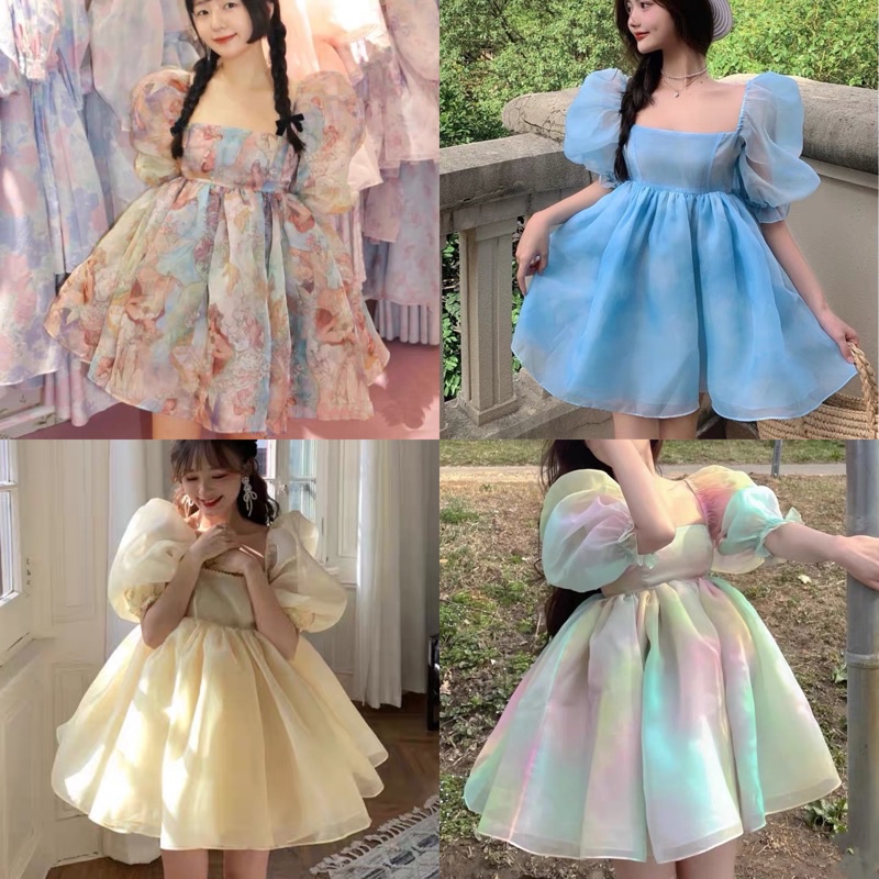 225 - Đầm babydoll Ulzzang xoè kiểu dáng công chúa xinh xắn TRÂM ANH BOUTIQUE