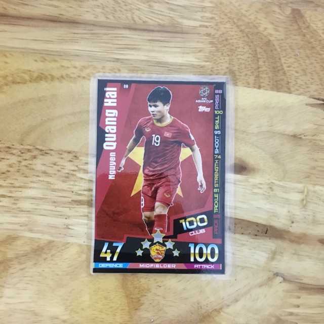 Thẻ Match Attax Cầu Thủ ĐTQG Việt Nam (Quang Hải, Văn Hậu, Văn Lâm)