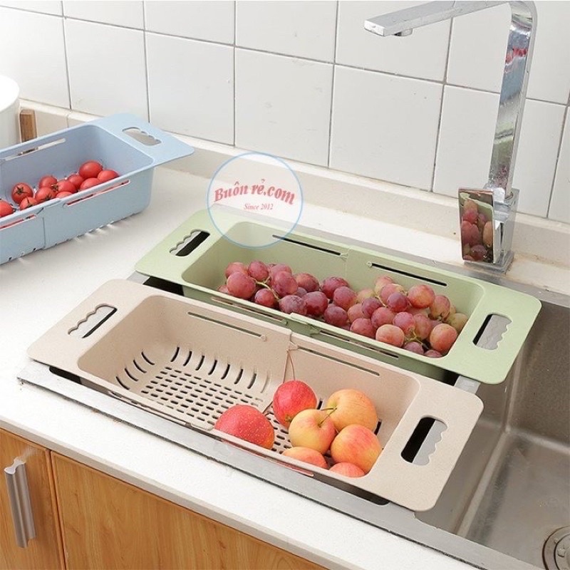 Khay, rổ gác bồn rửa chén bát Việt Nhật (5613) thông minh gấp gọn, điều chỉnh kích thước gài tiện lợi
