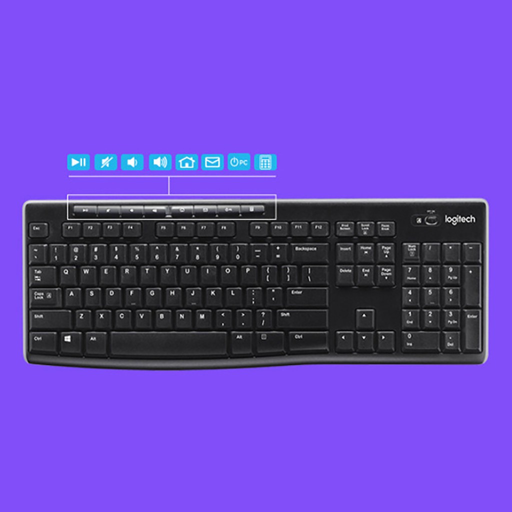 Logitech mk270 Keyboard dan Mouse Wireless 2.4GHz dengan Baterai Panjang