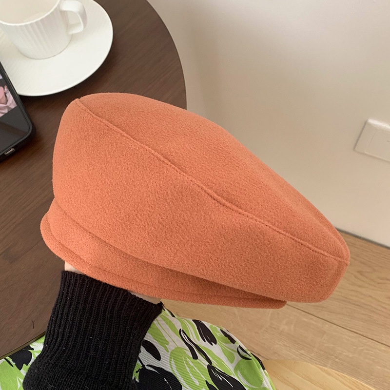 Mũ beret Len Màu Đen In Hoạ Tiết Xinh Xắn Phong Cách Thời Trang Hàn Quốc Cho Nữ