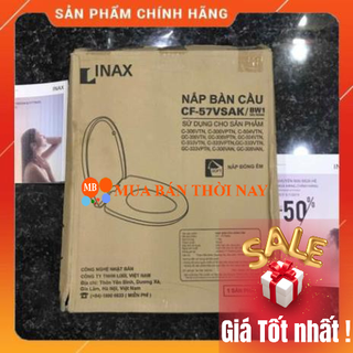 Nắp đậy bồn cầu inax cf-57vsak, nắp đóng êm, màu trắng, cf 57vsak