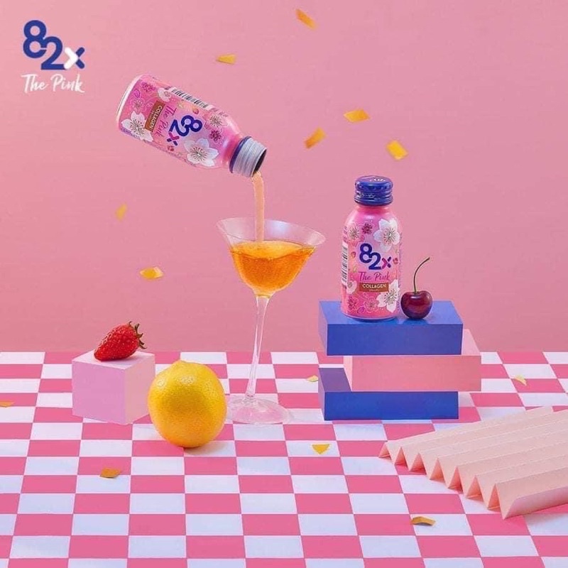 [Hàng_Nhật_Chính_Hãng]Nước uống Collagen 82X The Pink, đẹp da giữ dáng - Hộp10 chai