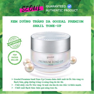 Kem dưỡng trắng da Goodal Premium Snail Tone-Up Cream