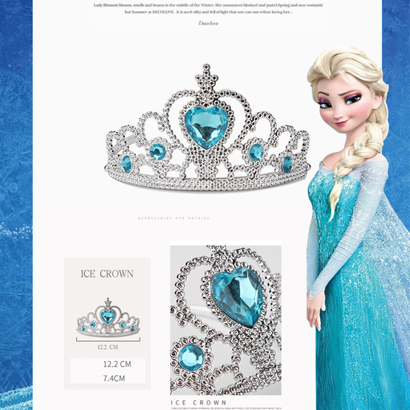 Bộ Tóc giả+Găng tay+Vương miện+Đũa phép hóa trang công chúa Elsa cho bé gái