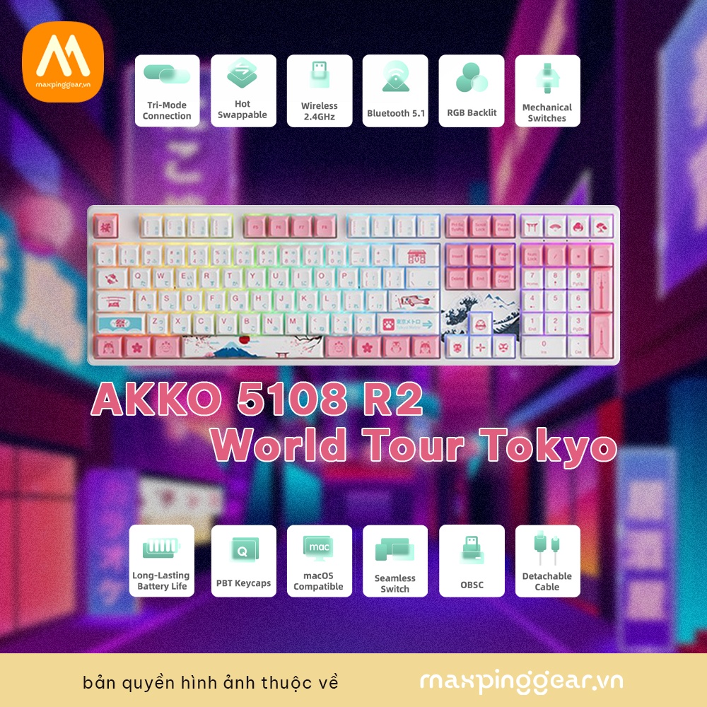 Bàn phím cơ AKKO 5108 World Tour Tokyo R2 SP