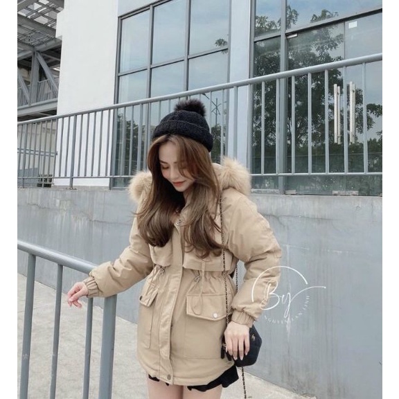 Áo khoác phao áo Parka lót lông siêu ấm - Hàng Quảng Châu