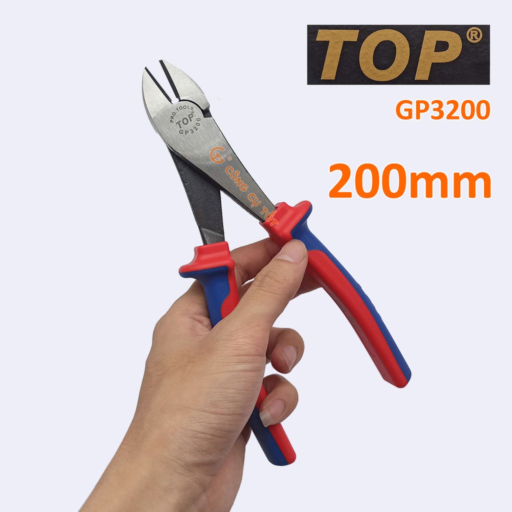 Kìm cắt chéo cao cấp TopGold 200mm lưỡi thép giàu Crôm tôi cao tần độ cứng HRC62