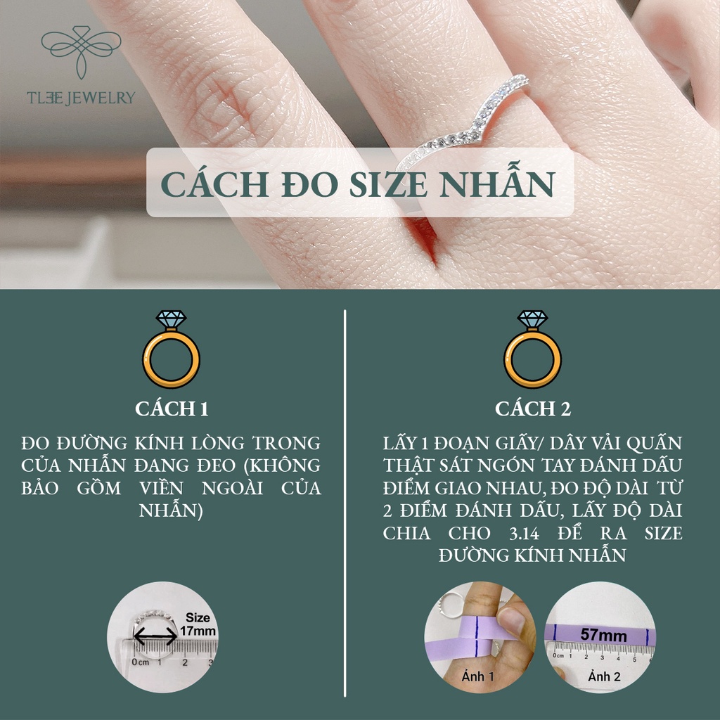 Nhẫn bạc nữ TLEE cung nạm đá một hàng sang trọng NCJ A0165