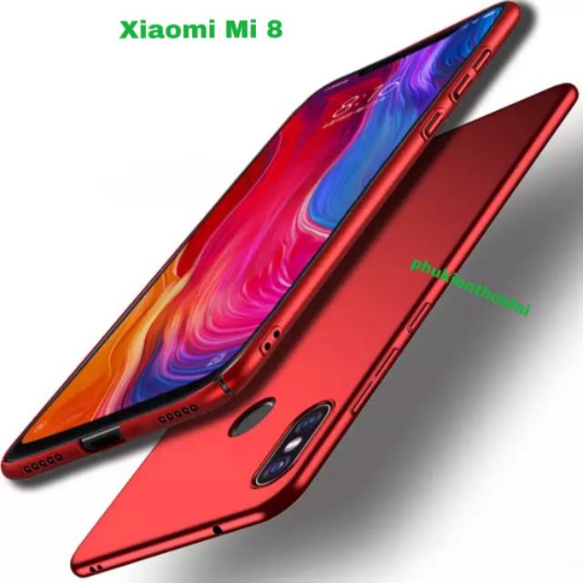 Ốp Xiaomi Mi 8 nhám nhung nhựa mỏng ( chất đẹp xêm xêm Msvii )