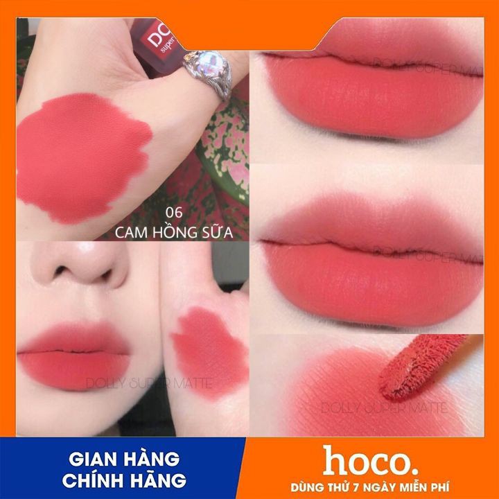 Son Dolly Super Matte mềm môi,ko chì đang hot(màu cam hồng sữa)