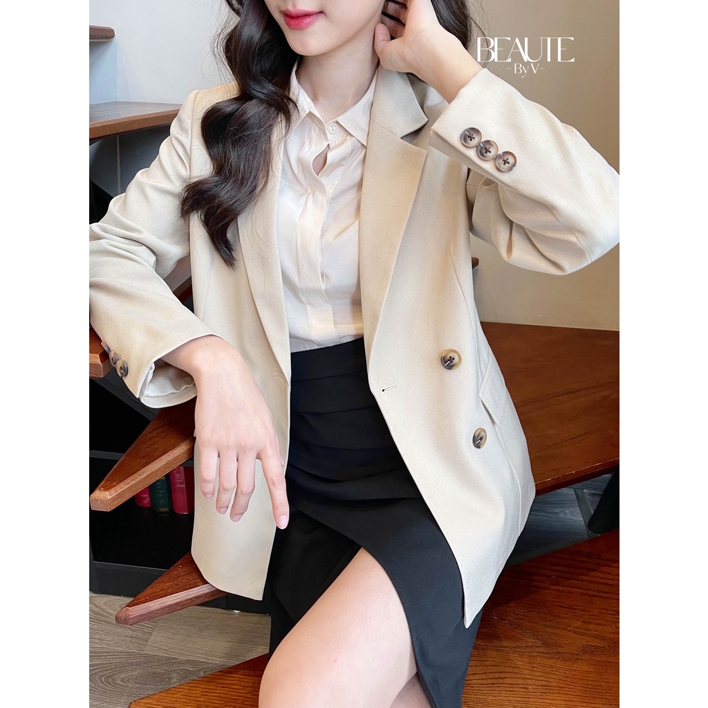 BEAUTEBYV - Áo blazer nữ 4 khuy Ganni