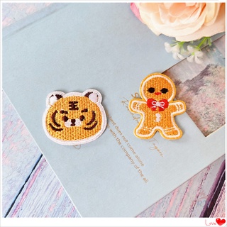 ✿ Miếng Dán Tự Dính Hình Hổ Nhỏ Và Bánh Gừng ✿1 Miếng Ủi Thêu Hoạt Hình Dễ Thương DIY