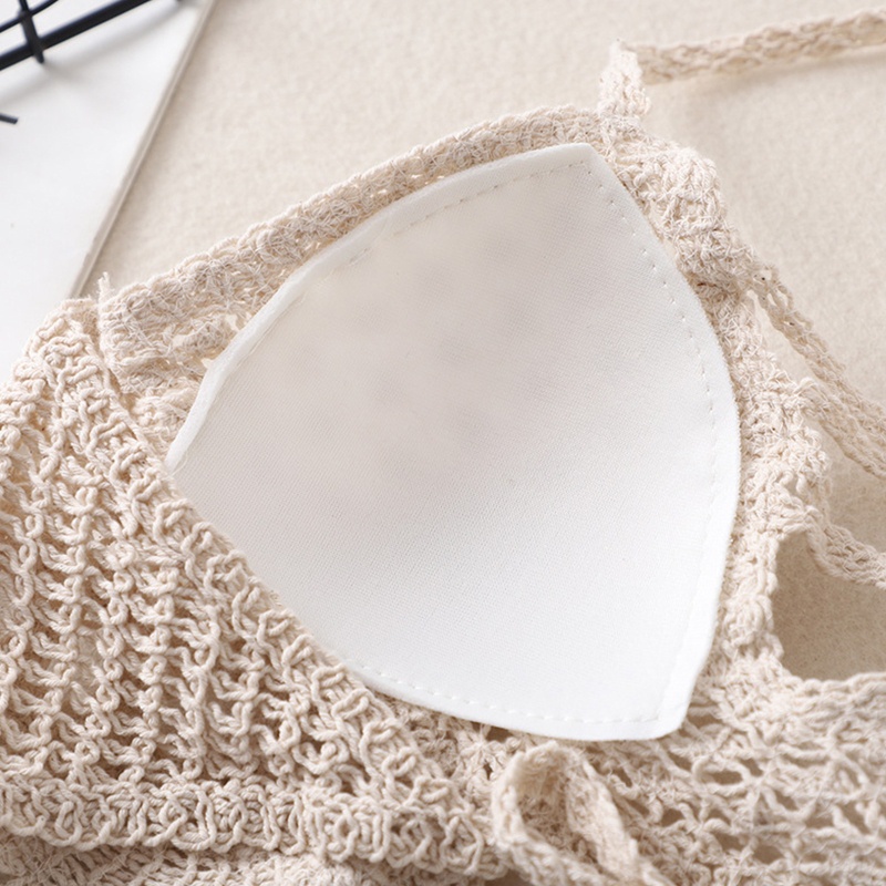 Áo Ngực Bikini Đan Len Cổ Chữ V Dây Chéo Phong Cách Boho Quyến Rũ Thời Trang Đi Biển Cho Nữ